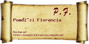 Pomázi Florencia névjegykártya
